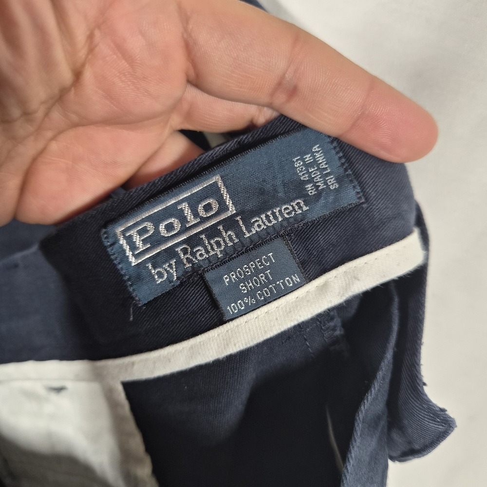 Vintage Polo Ralph Lauren Classic Fit Chino Shorts Men's 38 Navy Blue Cotton - Picture 7 of 9